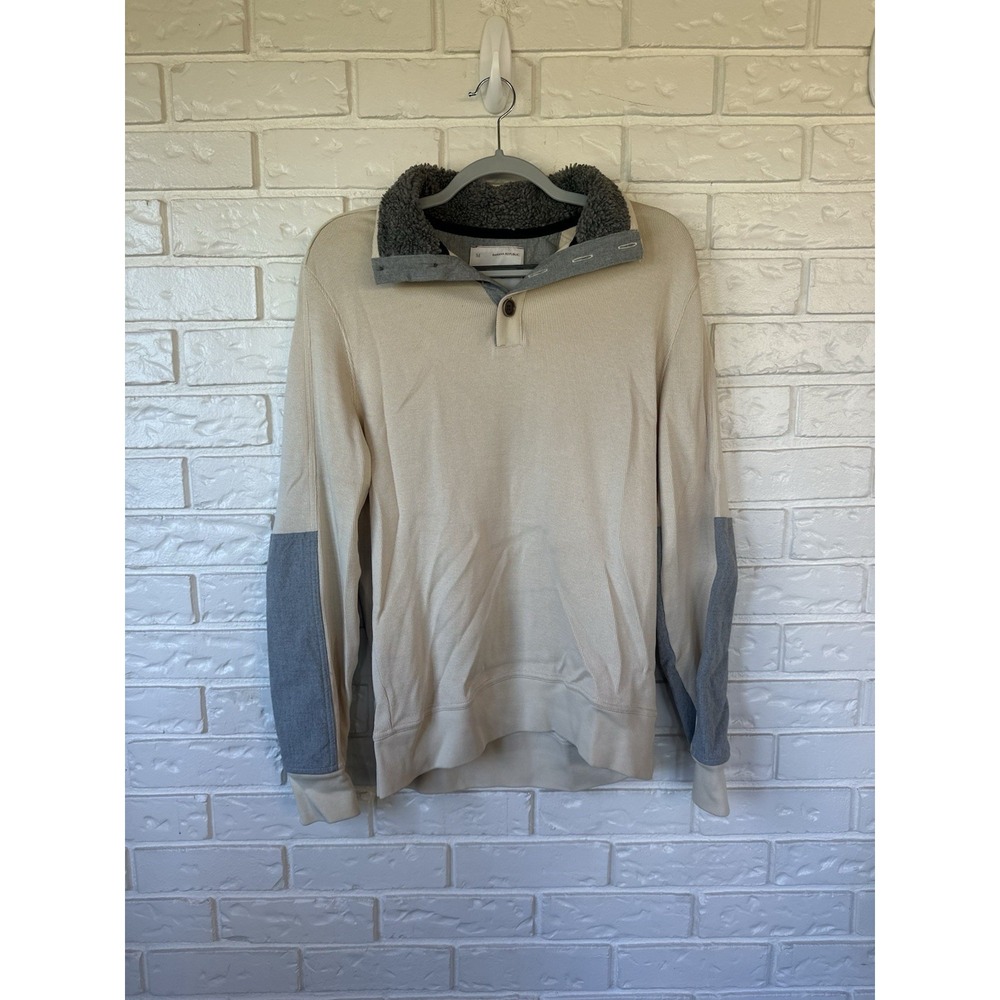 Banana Republic Men's Heritage Medium Button Collar Fleece Pullover